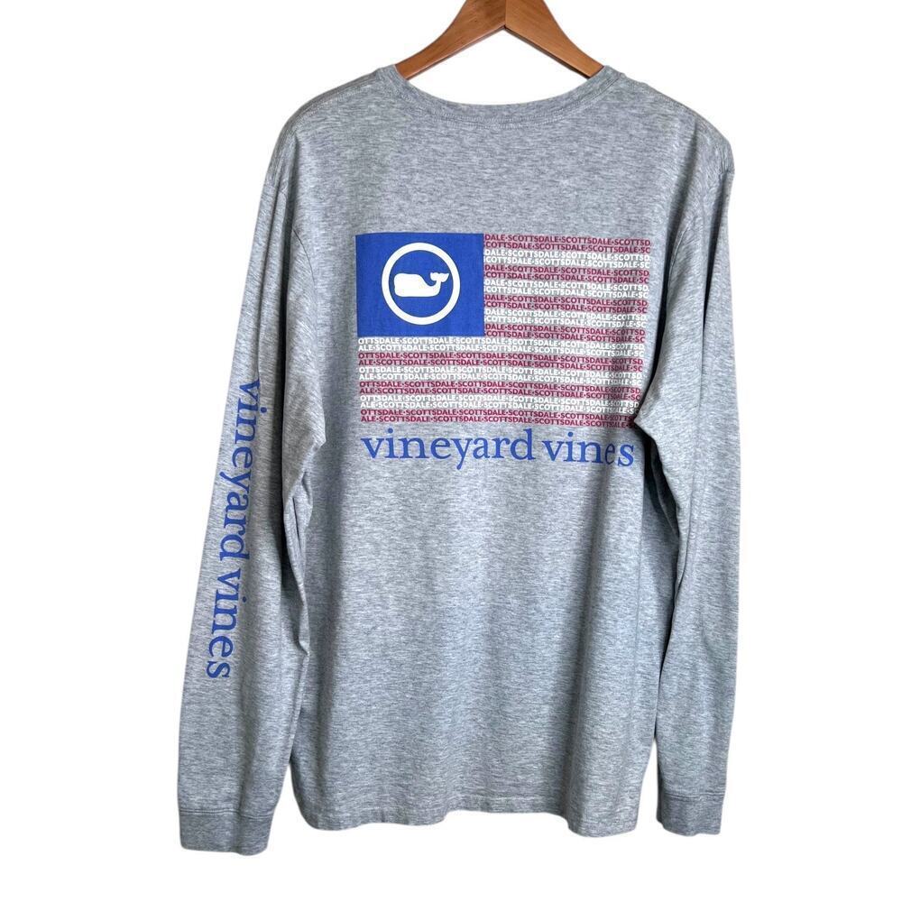 Vineyard Vines 100% Cotton Long Sleeve Shirt in Gray Signature Whale Men's Large